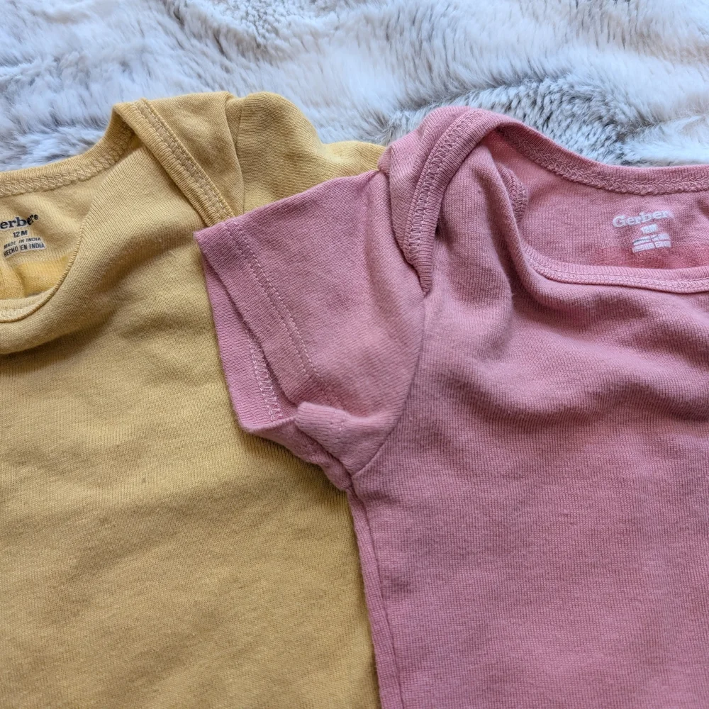 Cat & Jack Gerber 12 Month Baby Onesies Shirt Shorts Pants Bundle